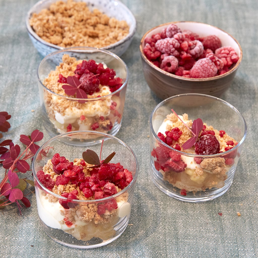 Vintervarme med eple, bringebær og vanilje